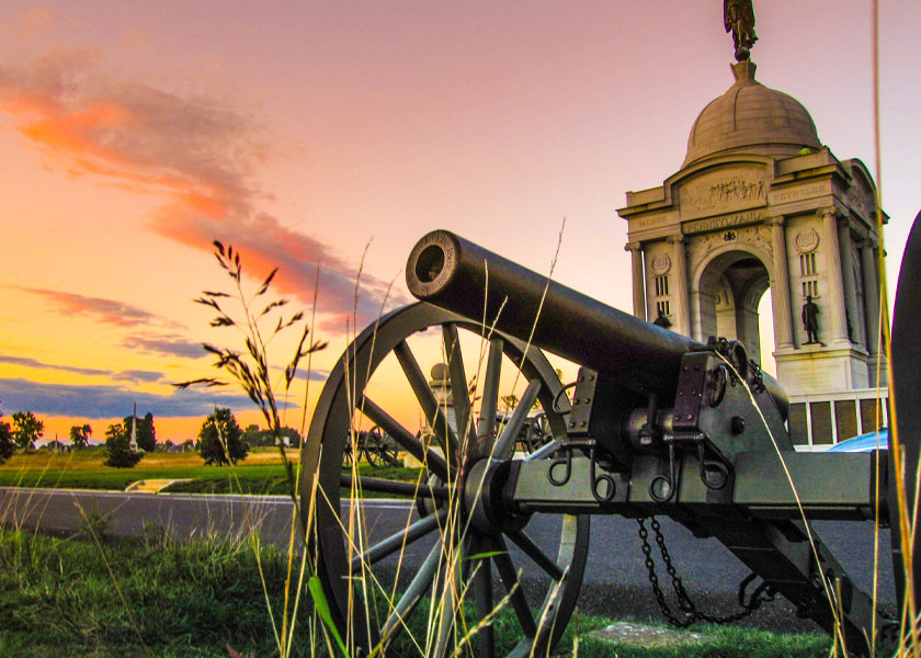 Civil war cannon in Gettysburg, Pennsylvania
