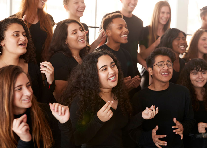 Students Choral Group Performs (closeup)
