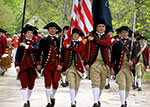 Colonial soldiers marching through Williamsburg thumbnail